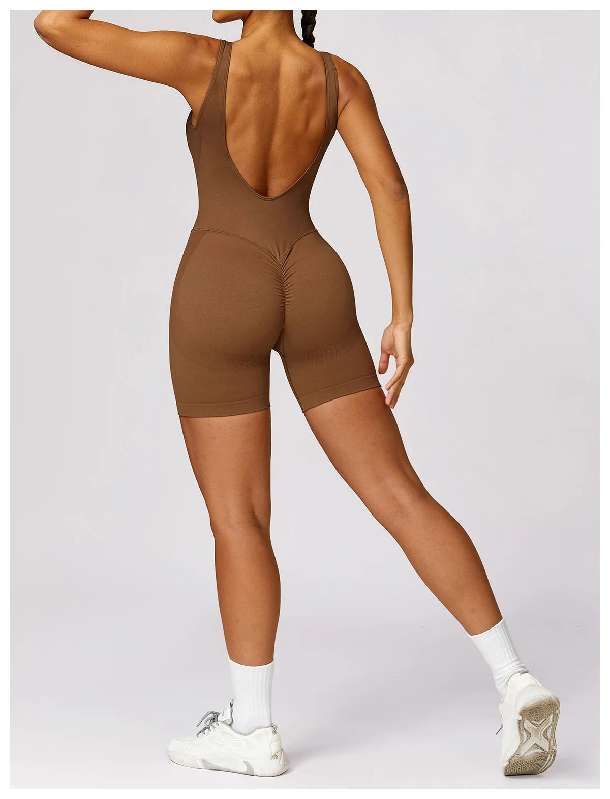 Yoga Set One-Piece Seamless Hollowed Out Women's Jumpsuits Gym Push Up Workout Fitness Bodysuit - The Clothing Company Sydney