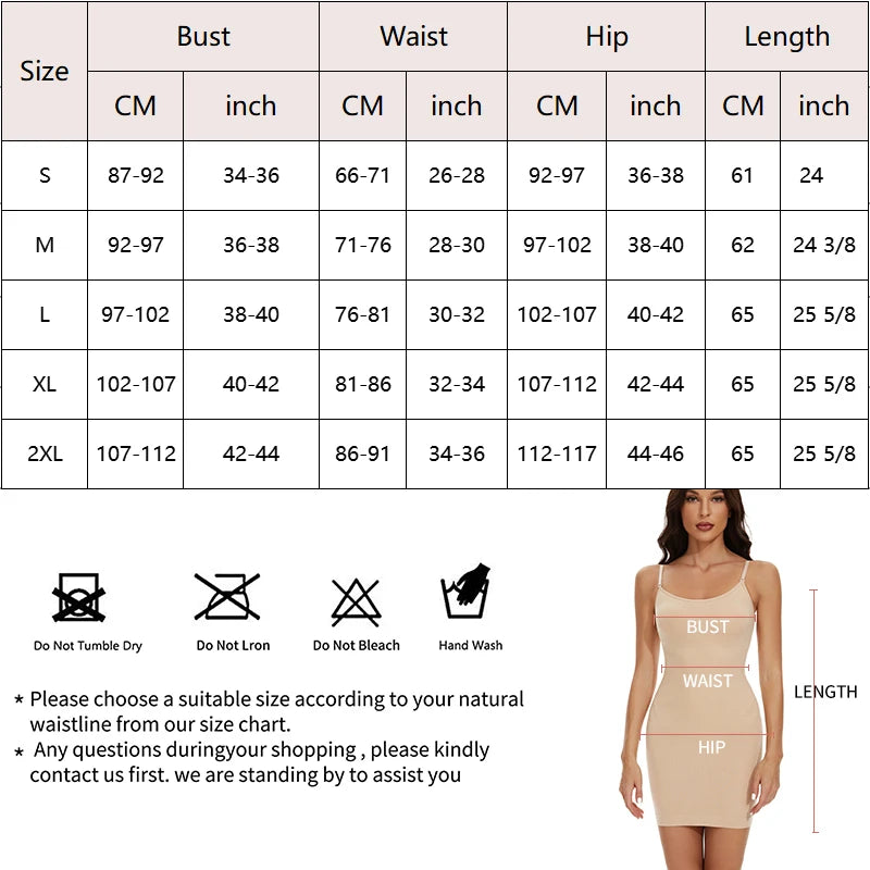 Seamless Shapewear Control Slips for Under Dresses Women Body Shaper Cami Slip - The Clothing Company Sydney