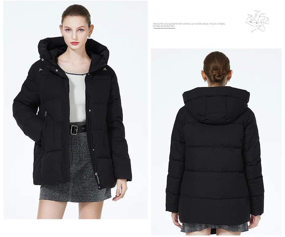 Women's Winter Jacket Warm Thicken Short Outwear Windproof Coat Long Sleeve Zipper Parka with Hood The Clothing Company Sydney