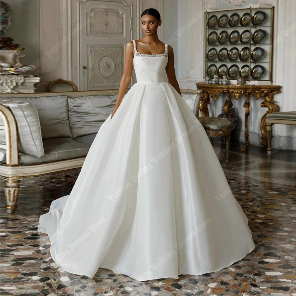 Elegant A-Line Women Wedding Dresses Party Bead String Bridal Gowns Mopping Length Princess Ball Customized Dress The Clothing Company Sydney