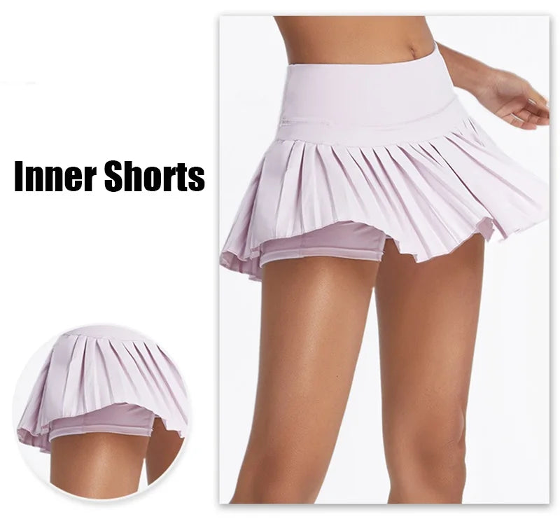 Cloud Hide Safe Tennis Skirts Gym Golf Running Pleated Pantskirt Women Sports Fitness Shorts Pocket High Waist Skort Skirt The Clothing Company Sydney