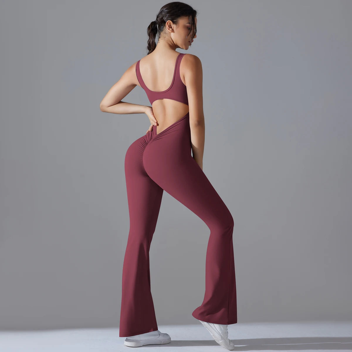 V Back Jumpsuit Gym Set Women Training Yoga Suit Sportswear Sports Fitness Rompers Stretch Workout Bodysuits The Clothing Company Sydney