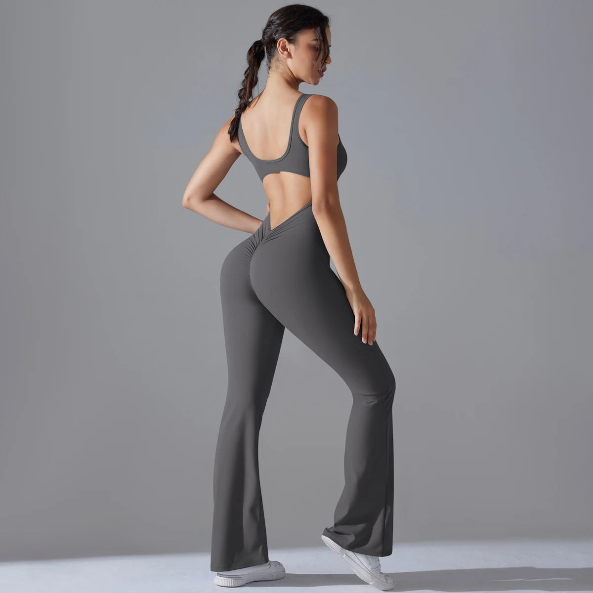 V Back Jumpsuit Gym Set Women Training Yoga Suit Sportswear Sports Fitness Rompers Stretch Workout Bodysuits The Clothing Company Sydney