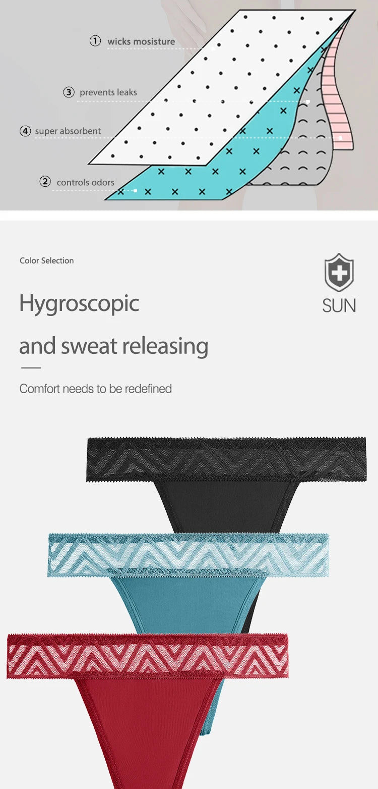 Women's Period Panties 4-Layer LeakProof Menstrual Thong Underwear Briefs The Clothing Company Sydney