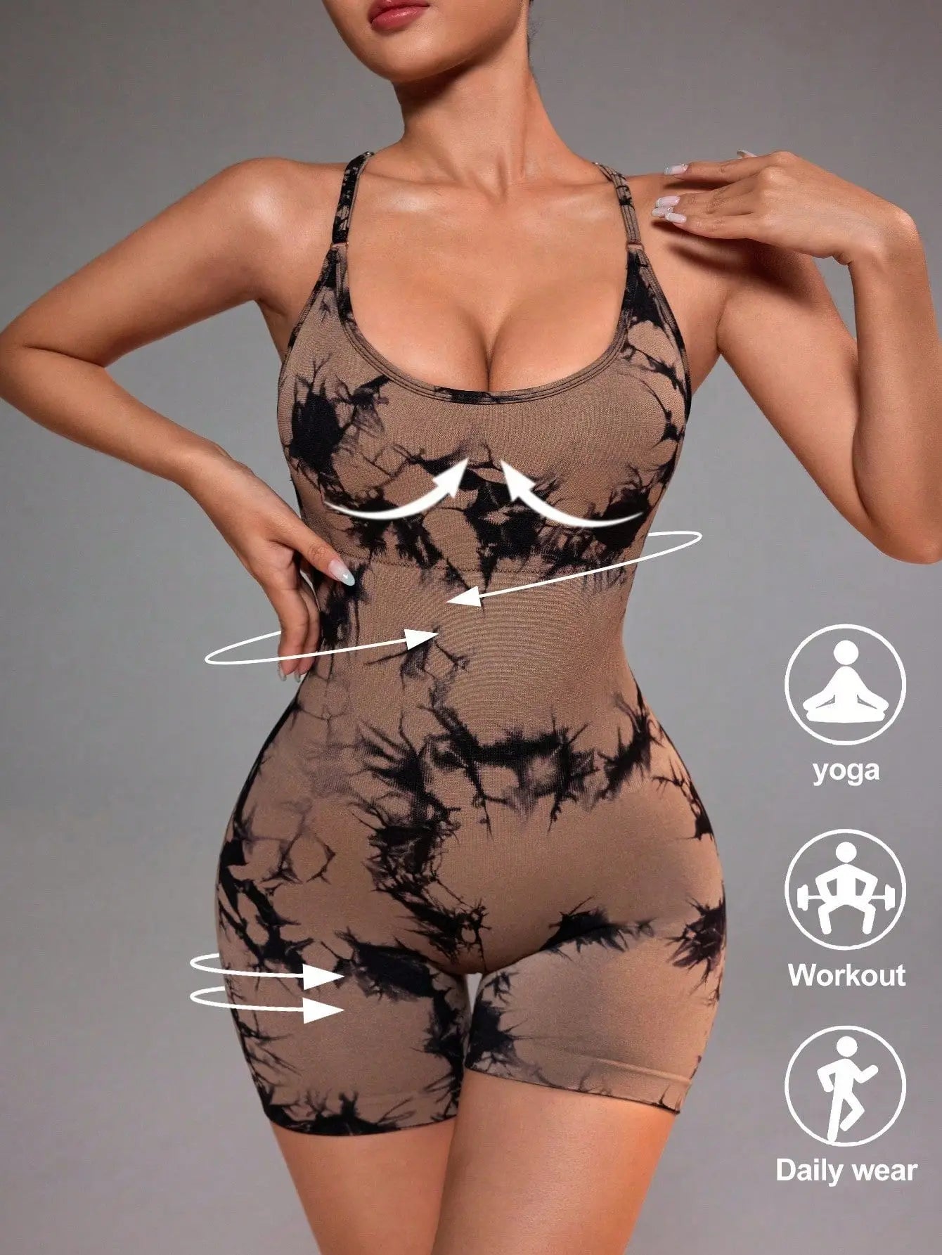 Women's Jumpsuit Short Bodycon High Elasticity Nylon Bodysuit Yoga Sports Workout Gym One Piece Criss Cross Activewear - The Clothing Company Sydney