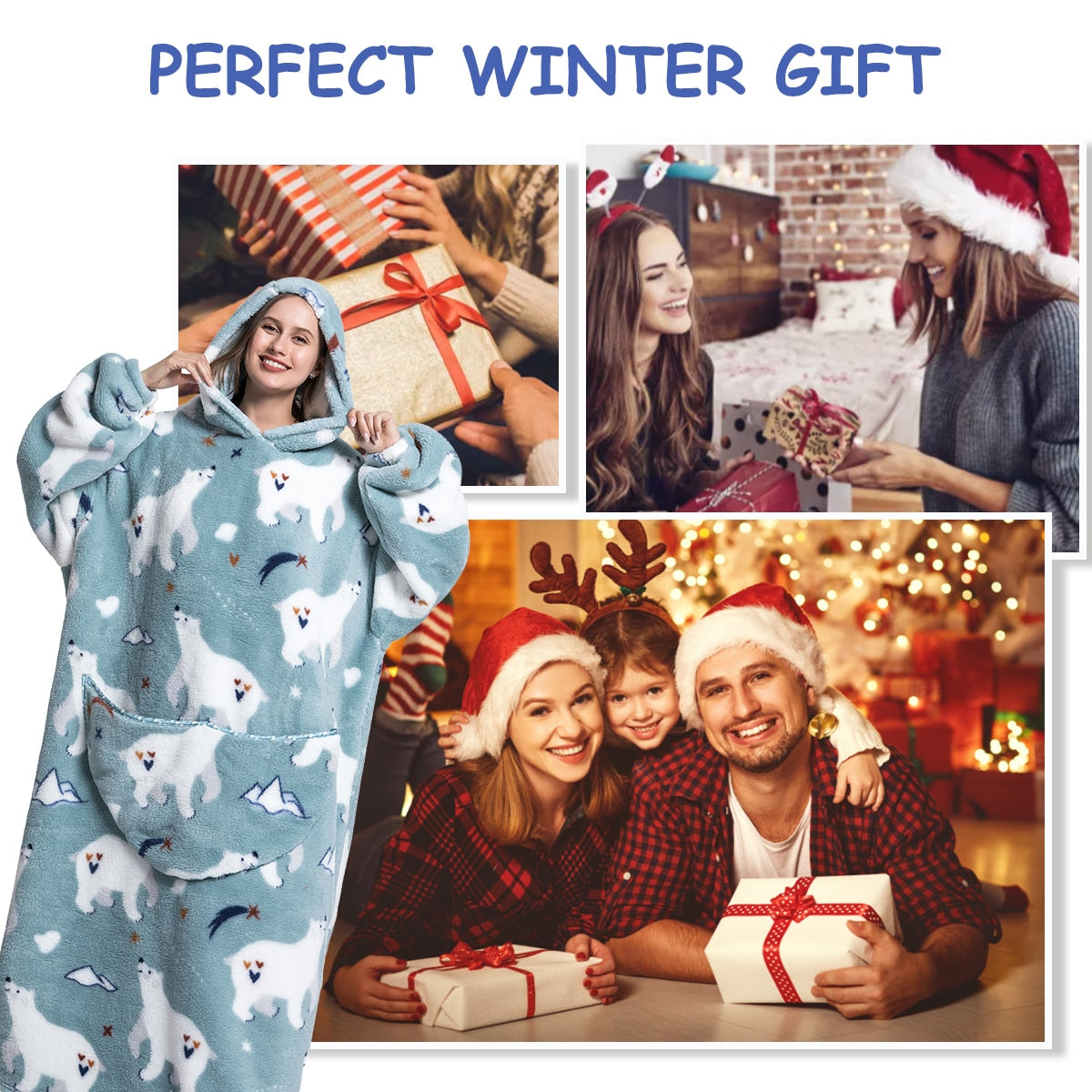 Super Long Hoodie Blanket Flannel Blanket with Sleeves Winter Hooded Sweatshirt Pullover Giant Oversized Blanket The Clothing Company Sydney