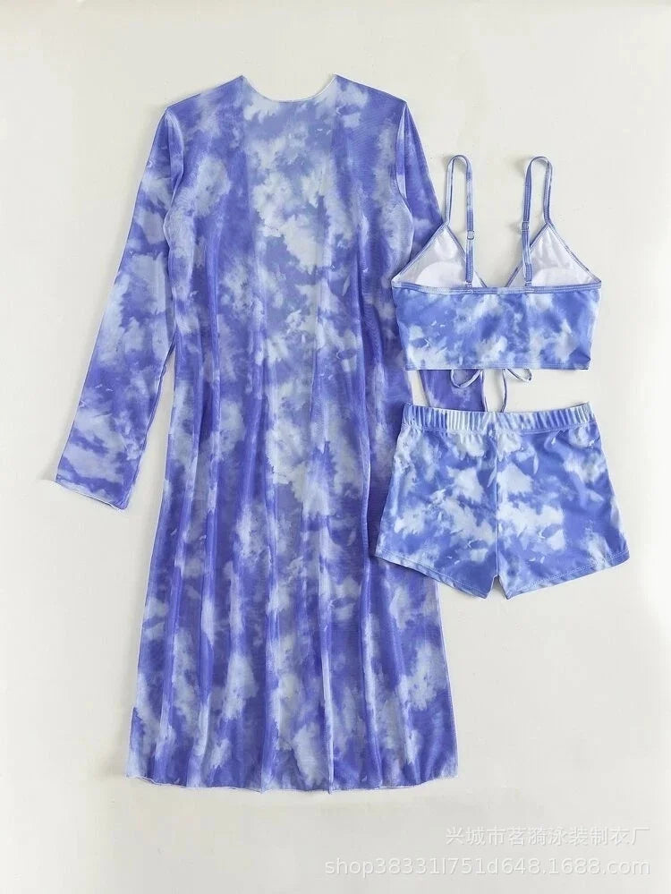 3 Piece Summer Print Swimsuits Tankini Sets Swimwear Beach Wear Bathing Suits Pool Women's Swimming Suit - The Clothing Company Sydney