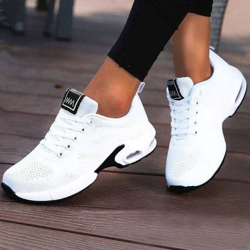 Women's Vulcanized Shoes Platform Casual Sneakers Shoes Flats Mesh Breathable Running Summer Sports Tennis Shoes - The Clothing Company Sydney