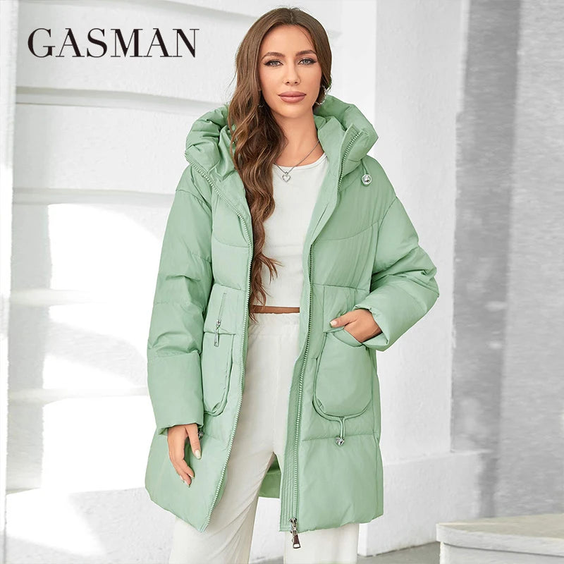 Hooded Parkas Women's Plus Size Casual Hooded Pocket Women Down Jacket Coat Outwear - The Clothing Company Sydney
