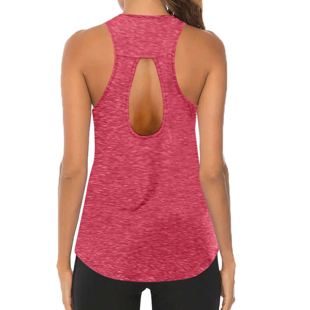 Women's Yoga Tops Loose Thin Sports Vest Breathable Sleeveless T-shirt Gym Fitness Running Shirts Tank Tops - The Clothing Company Sydney