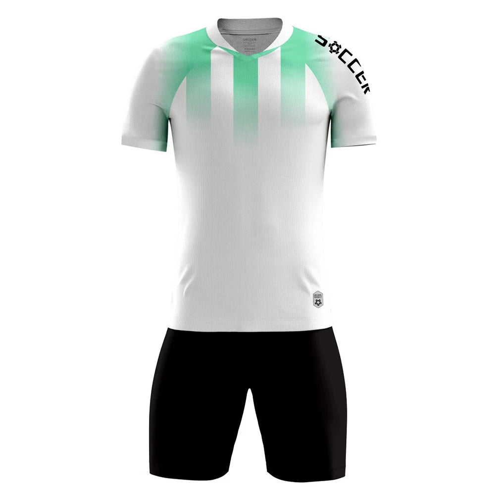 Men's Women's Kids Football Jersey Shorts Set Custom Soccer Uniform Outfit Kids School Team Training Kit The Clothing Company Sydney