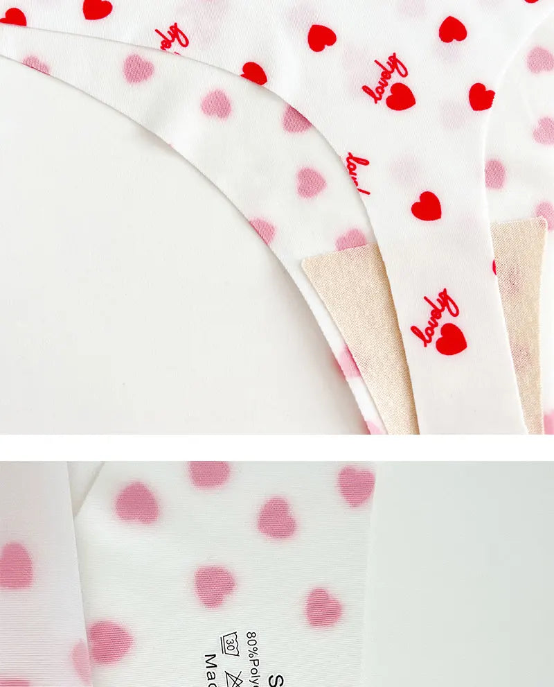 7 Pack Ice Silk G-String Thong Women's Seamless Panties Low Waist Print Underwear Lingerie - The Clothing Company Sydney