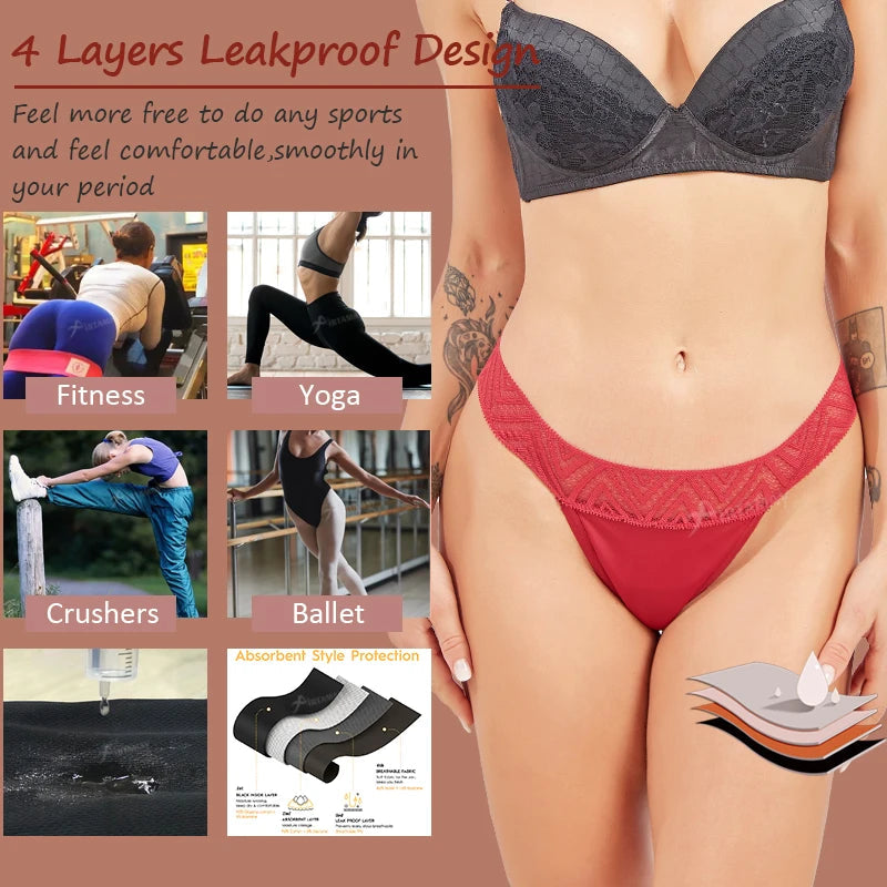 Women's Period Panties 4-Layer LeakProof Menstrual Thong Underwear Briefs The Clothing Company Sydney