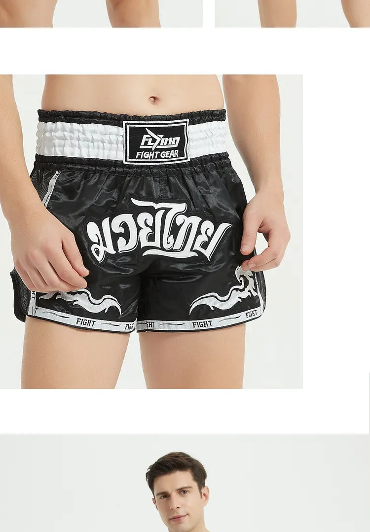 Muay Thai Boxing Shorts for Men's Women's Kids Teenagers Kickboxing Fighting MMA Trunks Grappling Sports Shorts - The Clothing Company Sydney