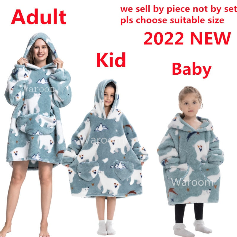 Oversized Hooded Blanket for Adult Child Wearable Blankets for Winter Warm Outdoor Hoodie Sweatshirt The Clothing Company Sydney