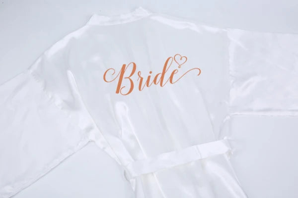 Champagne bathrobe bride bridal party sister team shower sleepwear bridesmaid wedding short robes - The Clothing Company Sydney
