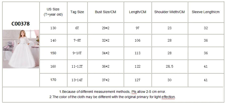 Lace Princess Dress for Girls Long Sleeve Wedding Party Gown Birthday Children Tulle Dress Teenage Formal Long Dress - The Clothing Company Sydney