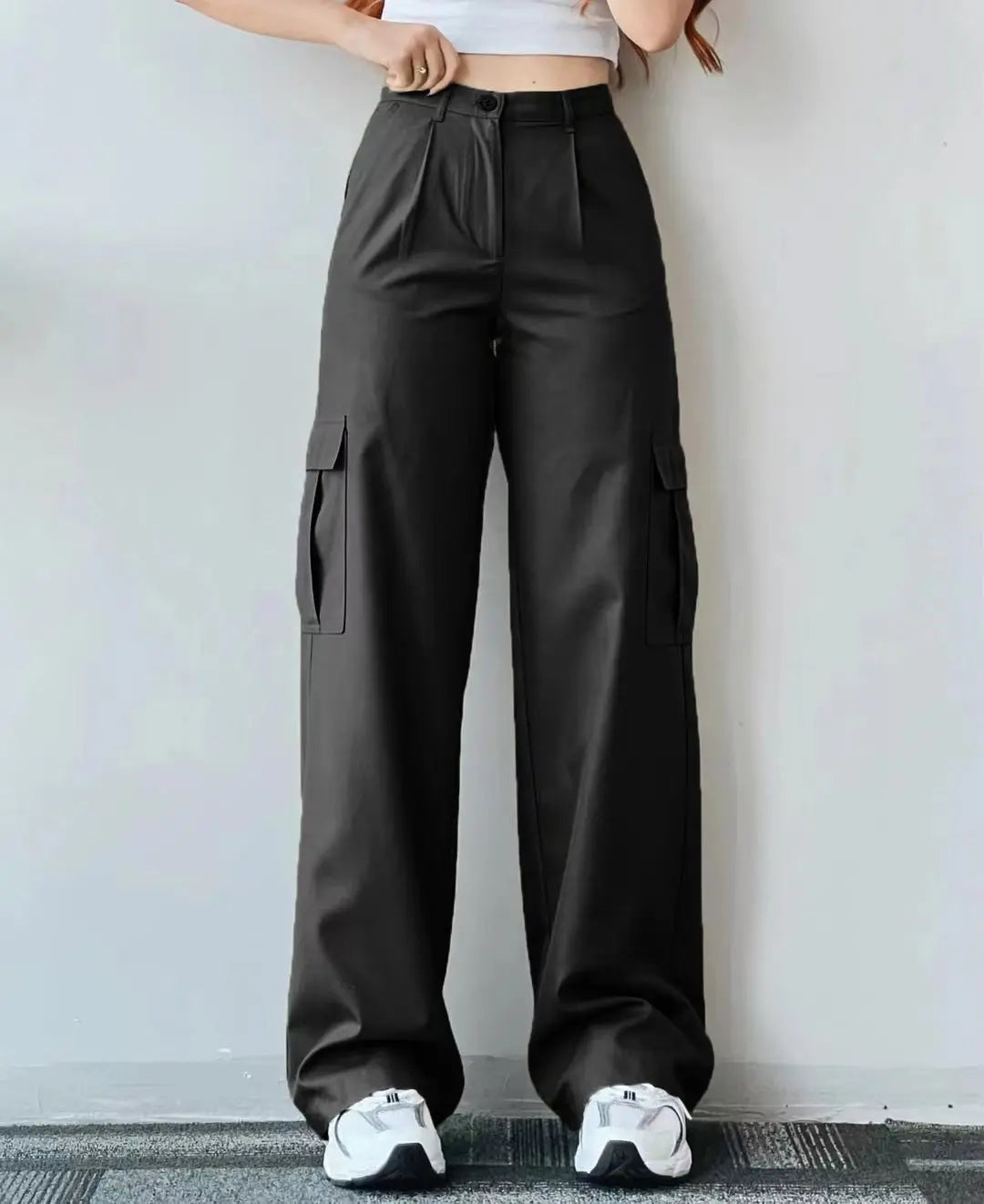 Y2K Women Vintage Cargo Pants Streetwear Parachute Pants Beige Sweatpants Wide Leg Joggers Trousers The Clothing Company Sydney