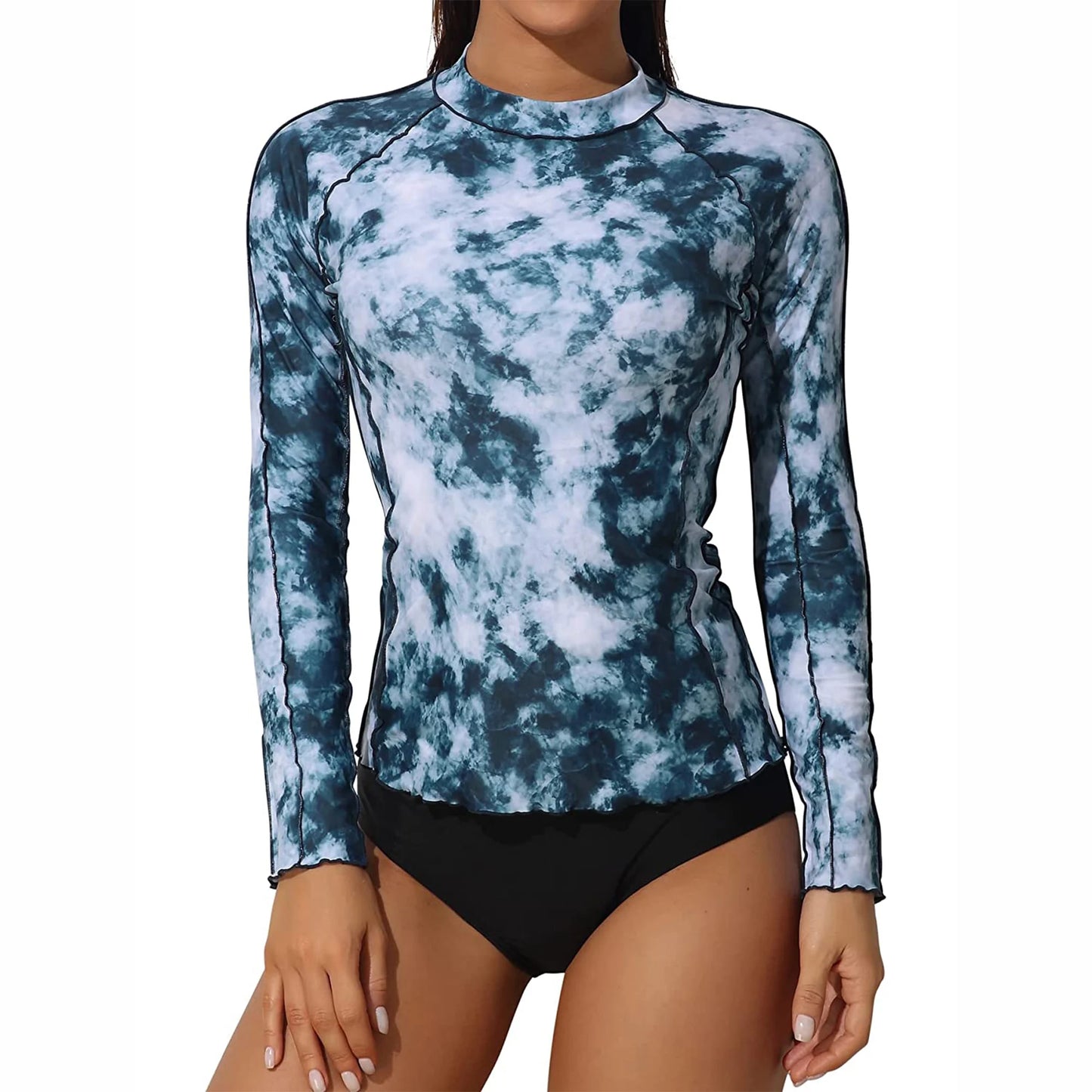 Women's Long Sleeve Rash Guard Shirts Swimwear Rash Guard Top Surf Top Tie Dye Printing Close-fitting Shirt UPF 50+ Top - The Clothing Company Sydney