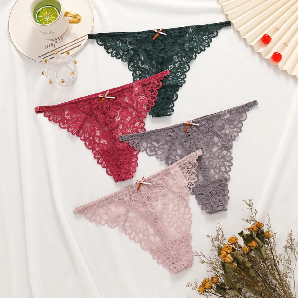 Women's Panties Lace Underwear Low Waist Briefs Hollow Out G String Underpants Solid Comfortable Female Lingerie The Clothing Company Sydney