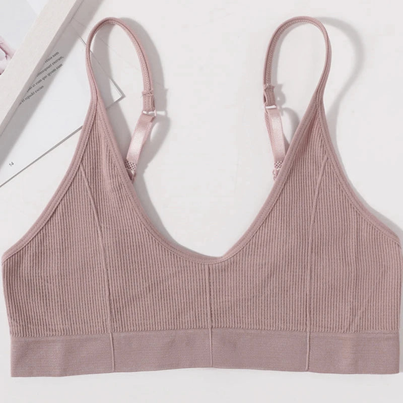 Seamless Tube Tops Bras U-shaped Back Lingerie Bralette Adjust Strap Bandeau Bra Ribbed Sports Underwear The Clothing Company Sydney