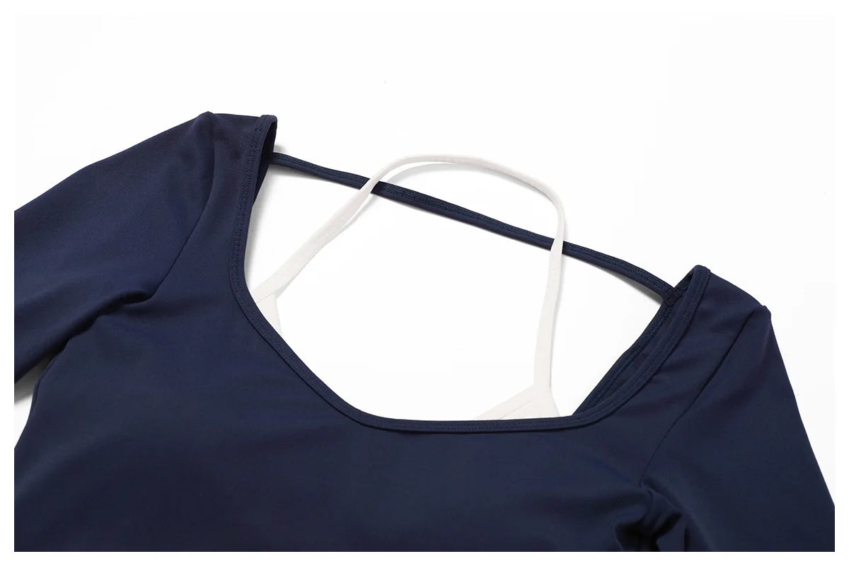 2 Piece Womens Tracksuit Yoga Set Workout Sportswear Gym Clothing Fitness Long Sleeve Crop Top High Waist Leggings Sports Suits - The Clothing Company Sydney