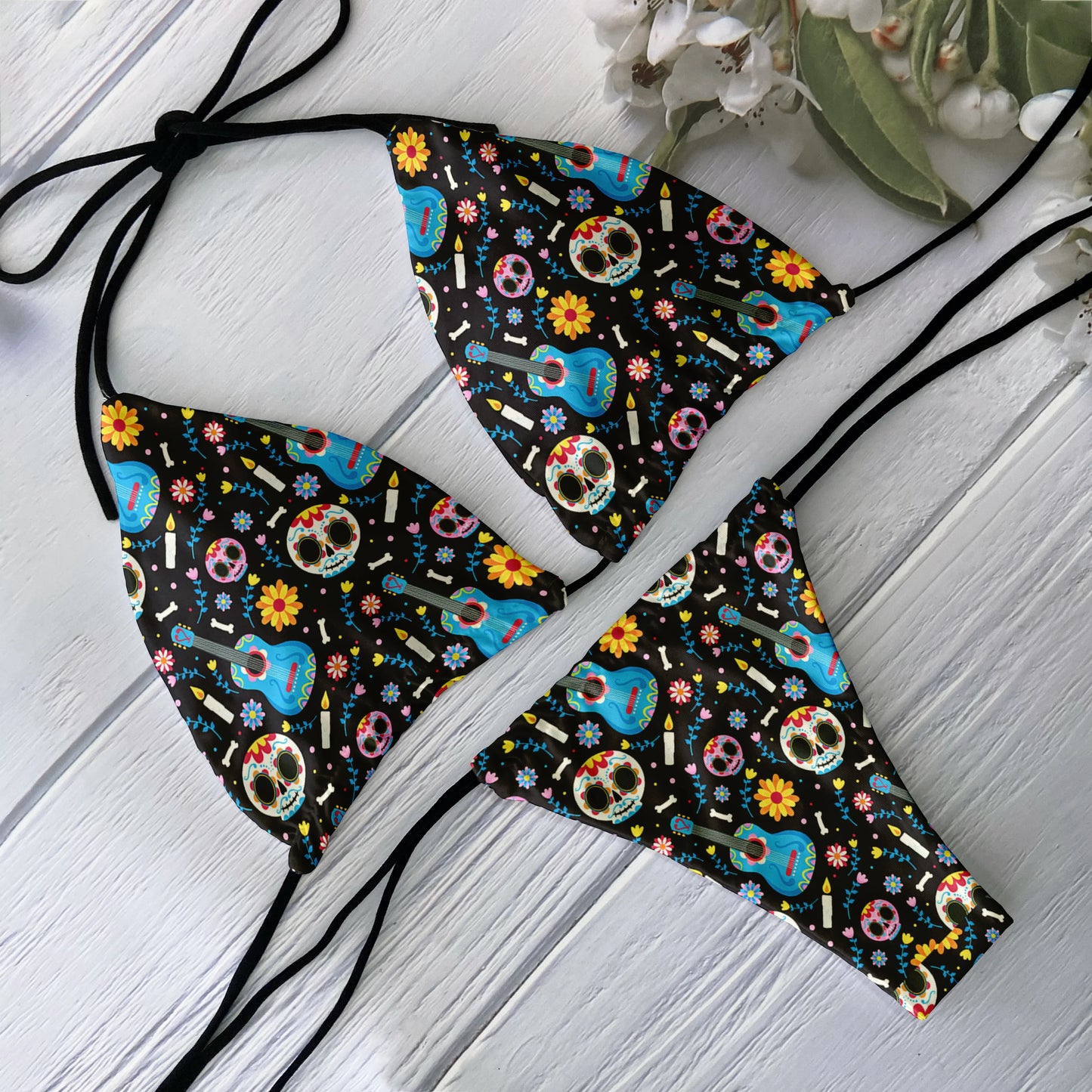 2 Piece Bikini Set Women Backless Low Waist Skull Pattern Printed Swimsuit Beach Surfing Vacation Swimwear - The Clothing Company Sydney