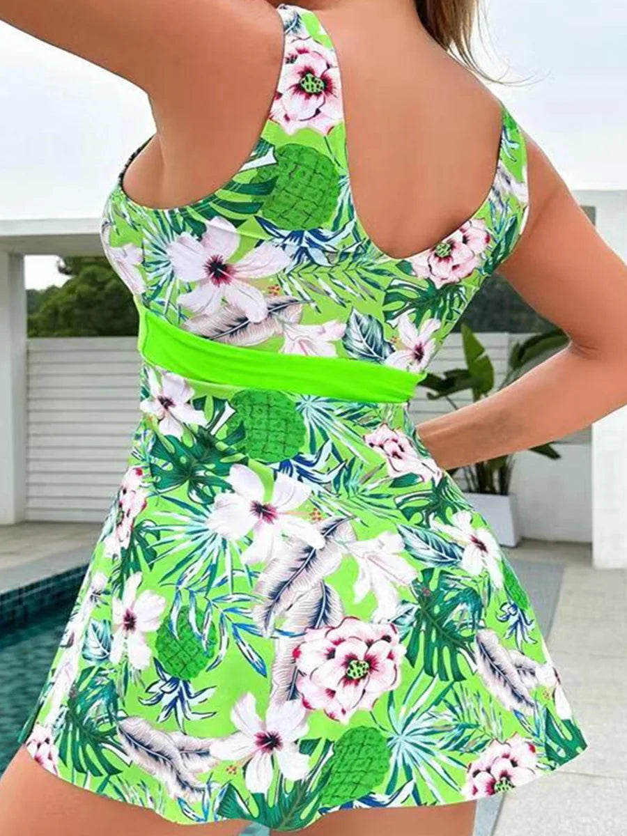 Floral Tankini Set 2 Piece Women Swimsuit High Waist Swimwear Bathers Bathing Swimming Suit Summer Beachwear - The Clothing Company Sydney