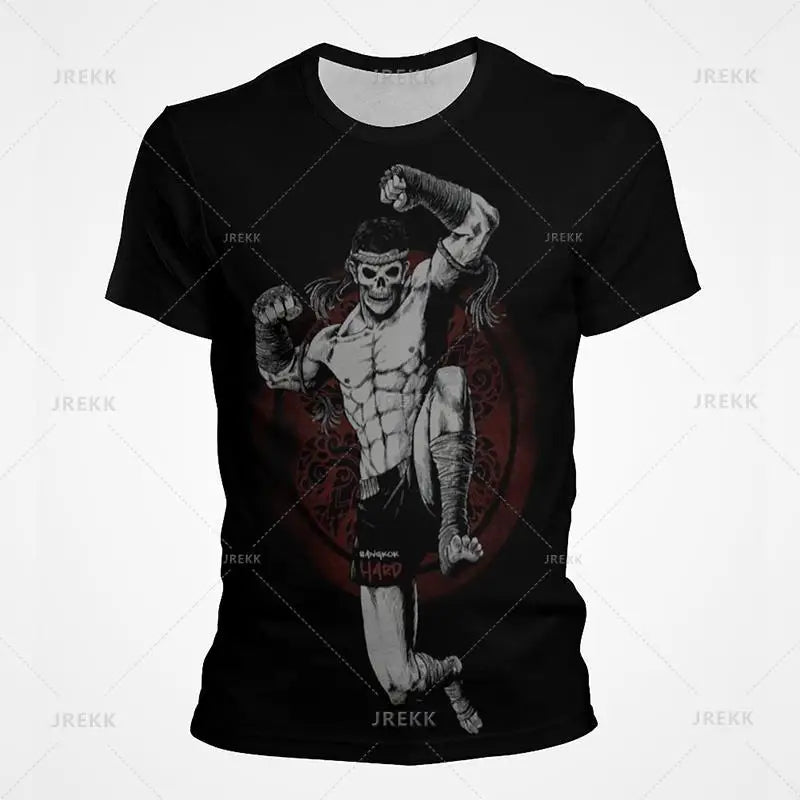 Muay Thai Gym Graphic T Shirt For Men Women Kids 3D Thai Boxing Sports Tee Shirts Streetwear Short Sleeves Quick Dry Top - The Clothing Company Sydney