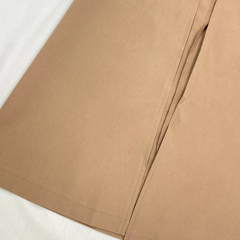 2 Piece Women's Solid Round Neck Sleeveless High Waist Vest Slim Top Loose With Pockets Zipper Long Skirt Matching Outfit Sets - The Clothing Company Sydney