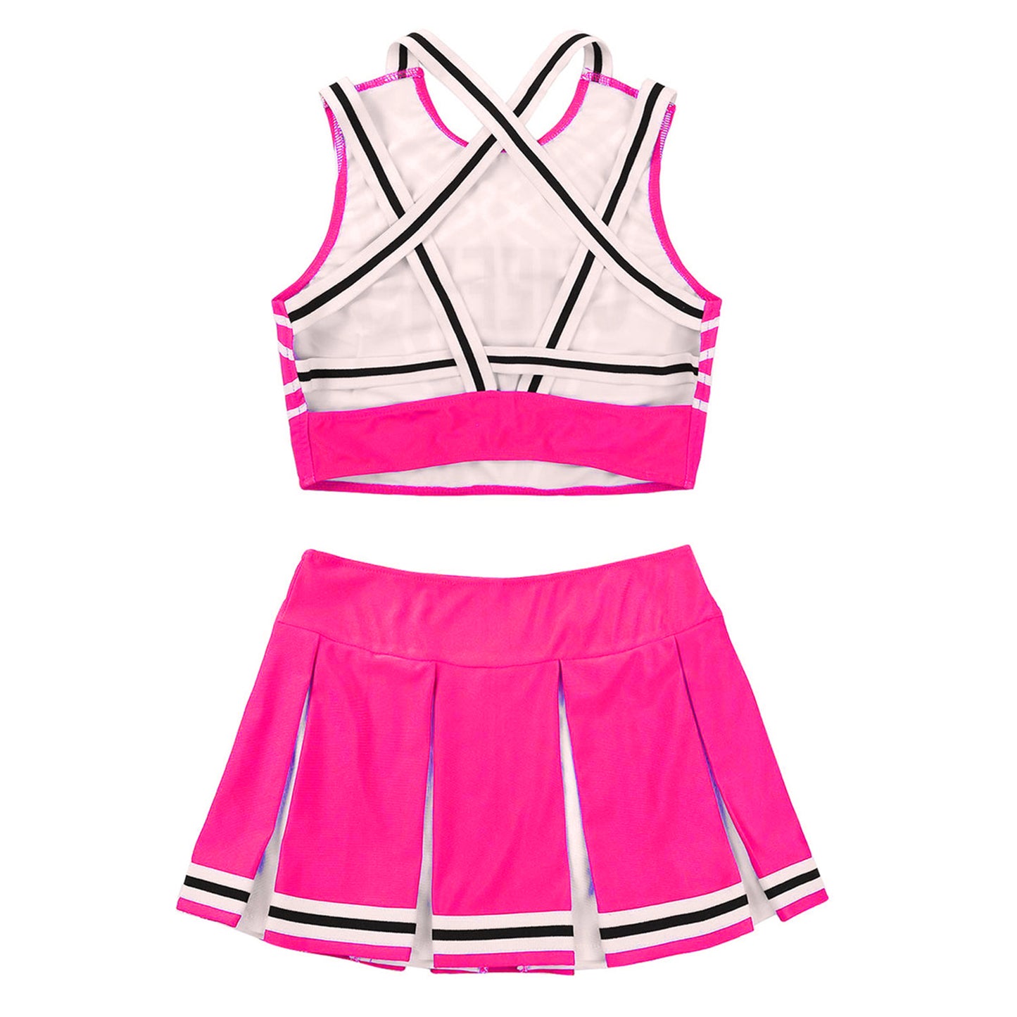 Women's Cheerleading Uniform Set Sleeveless Crop Top with Mini Pleated Skirt Cosplay Sports Stage Outfits - The Clothing Company Sydney