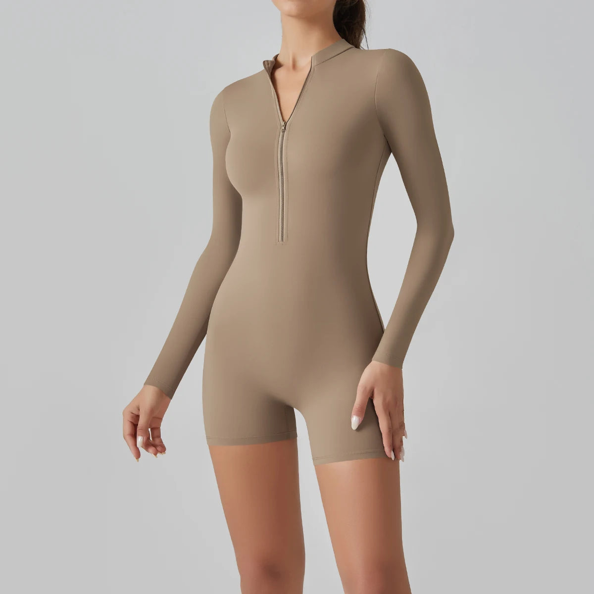 Women's Jumpsuits One-Piece Suit Zipper Long Sleeve Gym Workout Clothes Fitness Bodysuit Sportswear Yoga Set - The Clothing Company Sydney