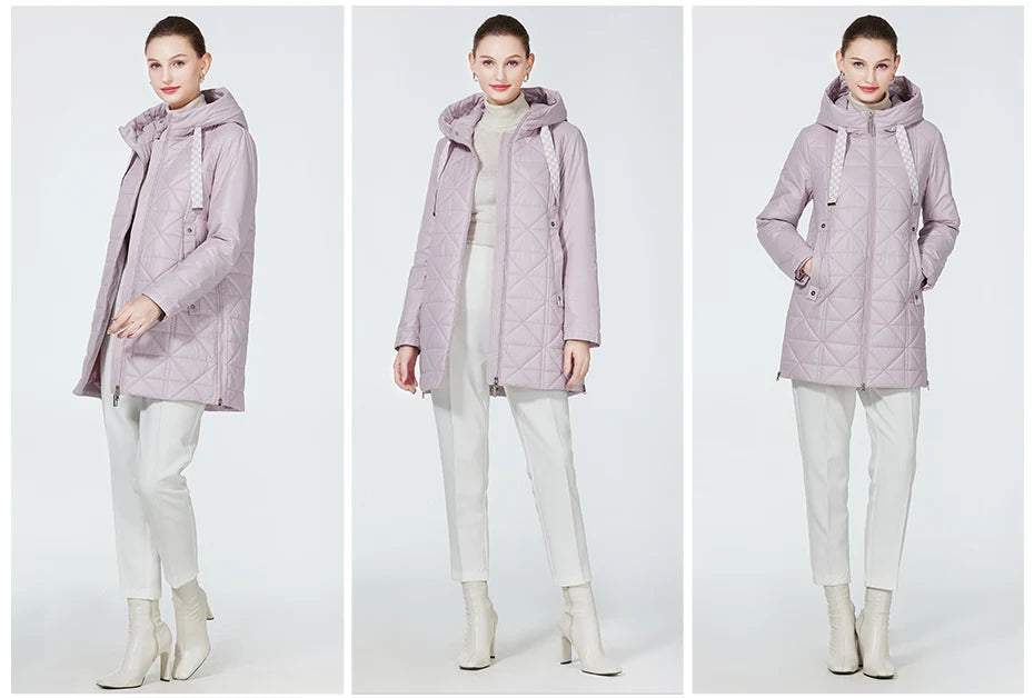 Women's Padded Coat Autumn Mid-Length Loose Parka Light Cotton Quilted Jacket - The Clothing Company Sydney