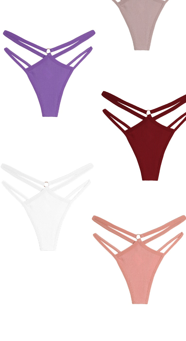 2 Piece Set Thongs Hollow Out G-String Low Waist Seamless Women's Panties Cotton Crotch Underwear Comfort Lingerie The Clothing Company Sydney