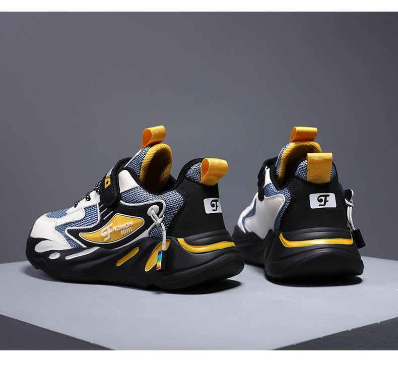 Boys’ Breathable Mesh Sneakers – Non-Slip Lightweight Kids Sports Shoes with Hook & Loop Closure (Ages 7–13) The Clothing Company Sydney