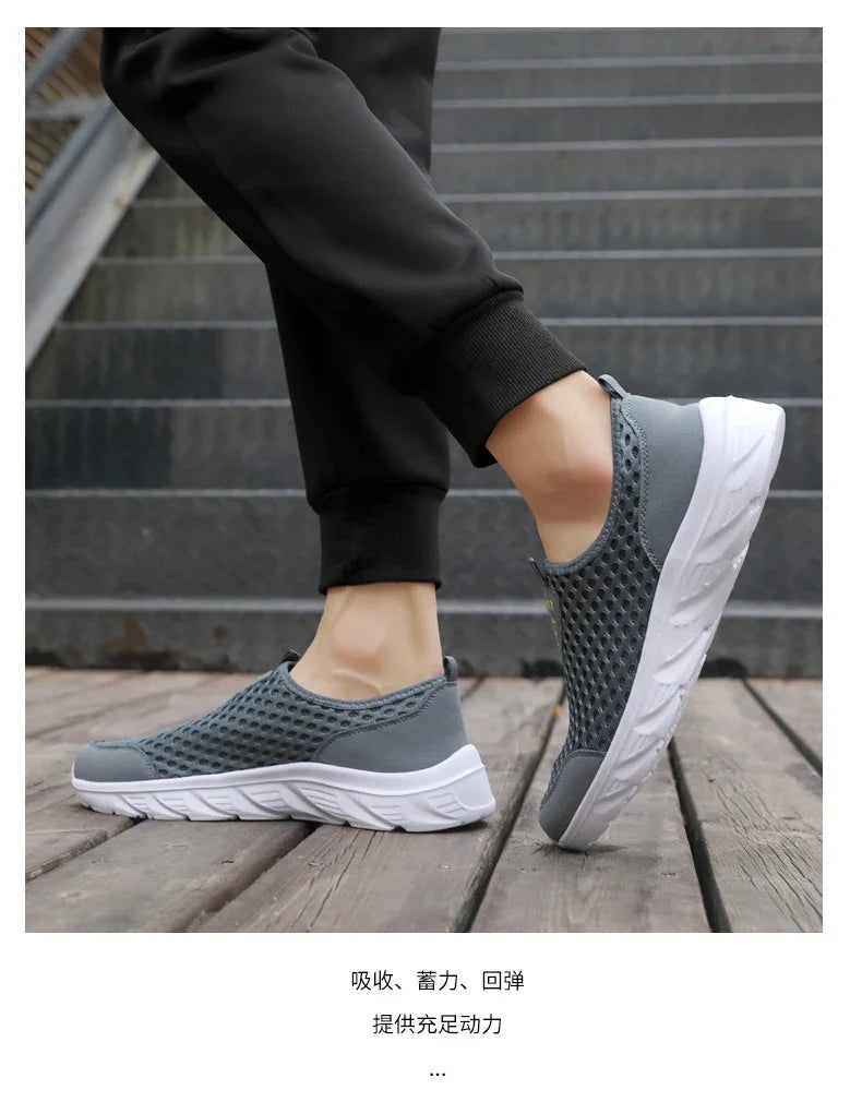 Lightweight Casual Breathable Slip on Male Casual Sneakers Anti-slip Men's Flats Outdoor Walking Shoes - The Clothing Company Sydney