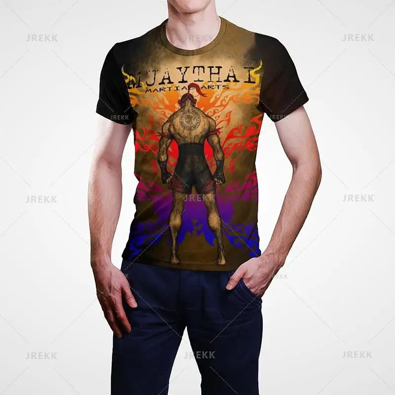 Muay Thai Gym Graphic T Shirt For Men Women Kids 3D Thai Boxing Sports Tee Shirts Streetwear Short Sleeves Quick Dry Top - The Clothing Company Sydney