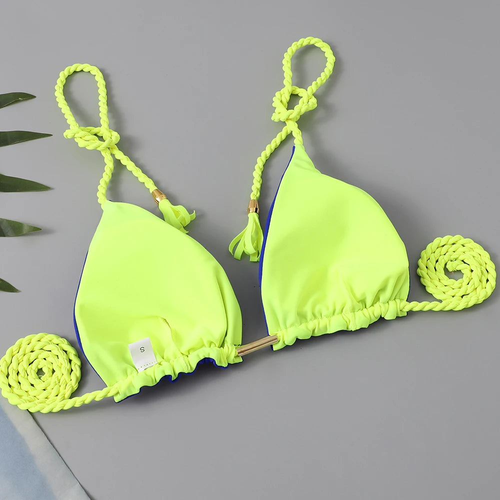2 Piece Triangle String Bikini Swimsuit Tie Side Thong Swimwear Female Bathing Swimming Suit Summer Beachwear The Clothing Company Sydney