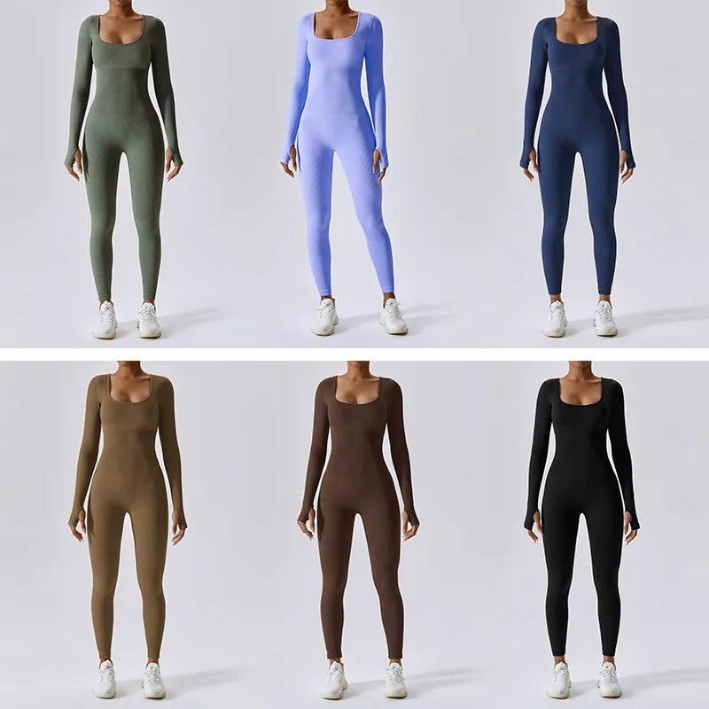 Women's tracksuit Yoga Set Yoga Jumpsuits One Piece Workout Long Sleeve Rompers Sportswear Gym Set Workout Clothes The Clothing Company Sydney