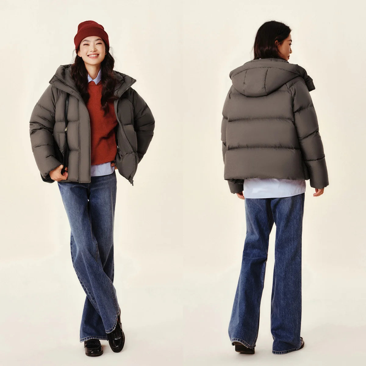 Women's Hooded Puffer Down Jacket The Clothing Company Sydney