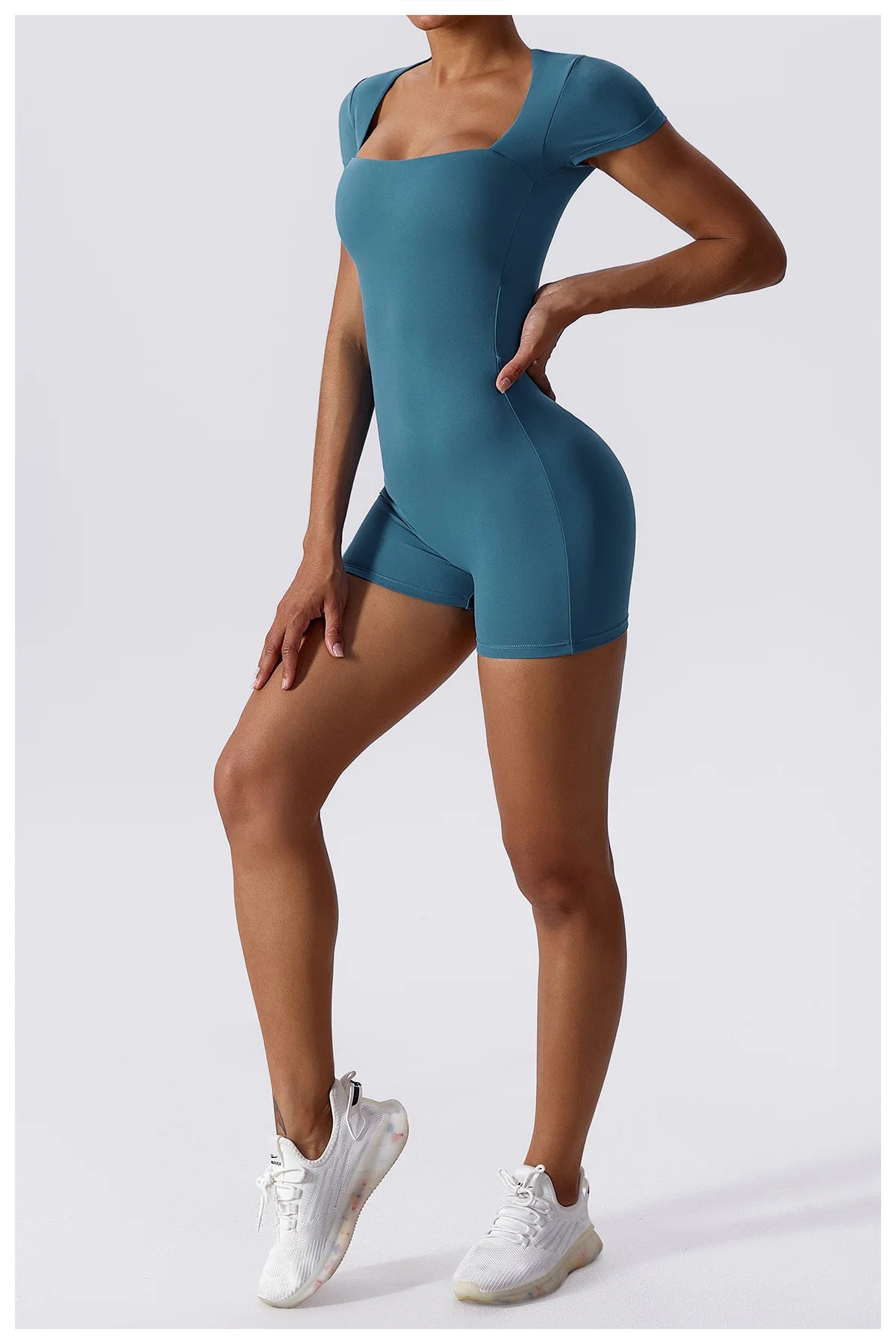 Summer Yoga Suit Women's Short One Piece Short Sleeve Gym Push Up Training Fitness Yoga Bodysuit Sportswear Outfit The Clothing Company Sydney