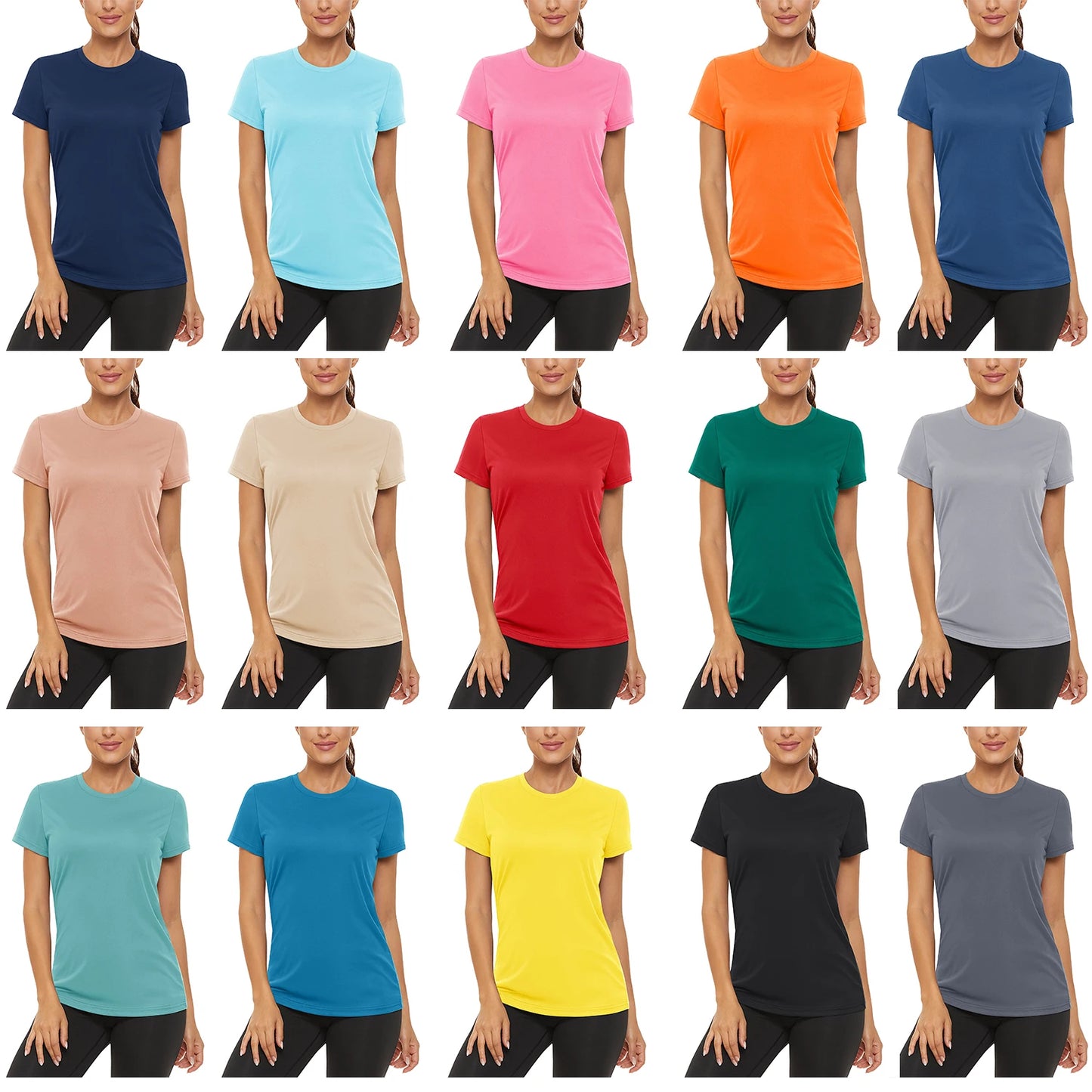 Summer Casual T-shirts UPF 50+ Quick Dry Womens Skin Sun Protection T-shirt Outdoor Running Swim Athletic T shirts Tops - The Clothing Company Sydney