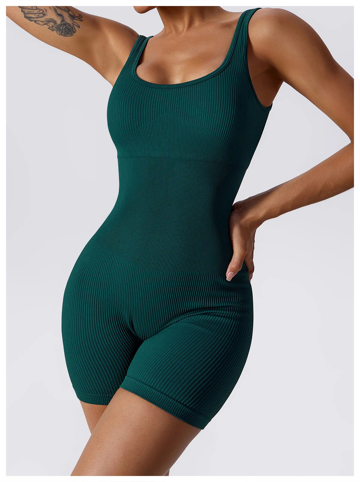 Women's Yoga Rompers One Piece Seamless Ribbed Jumpsuit Padded Sports Bra Romper Fashion Fitness Sportwear The Clothing Company Sydney