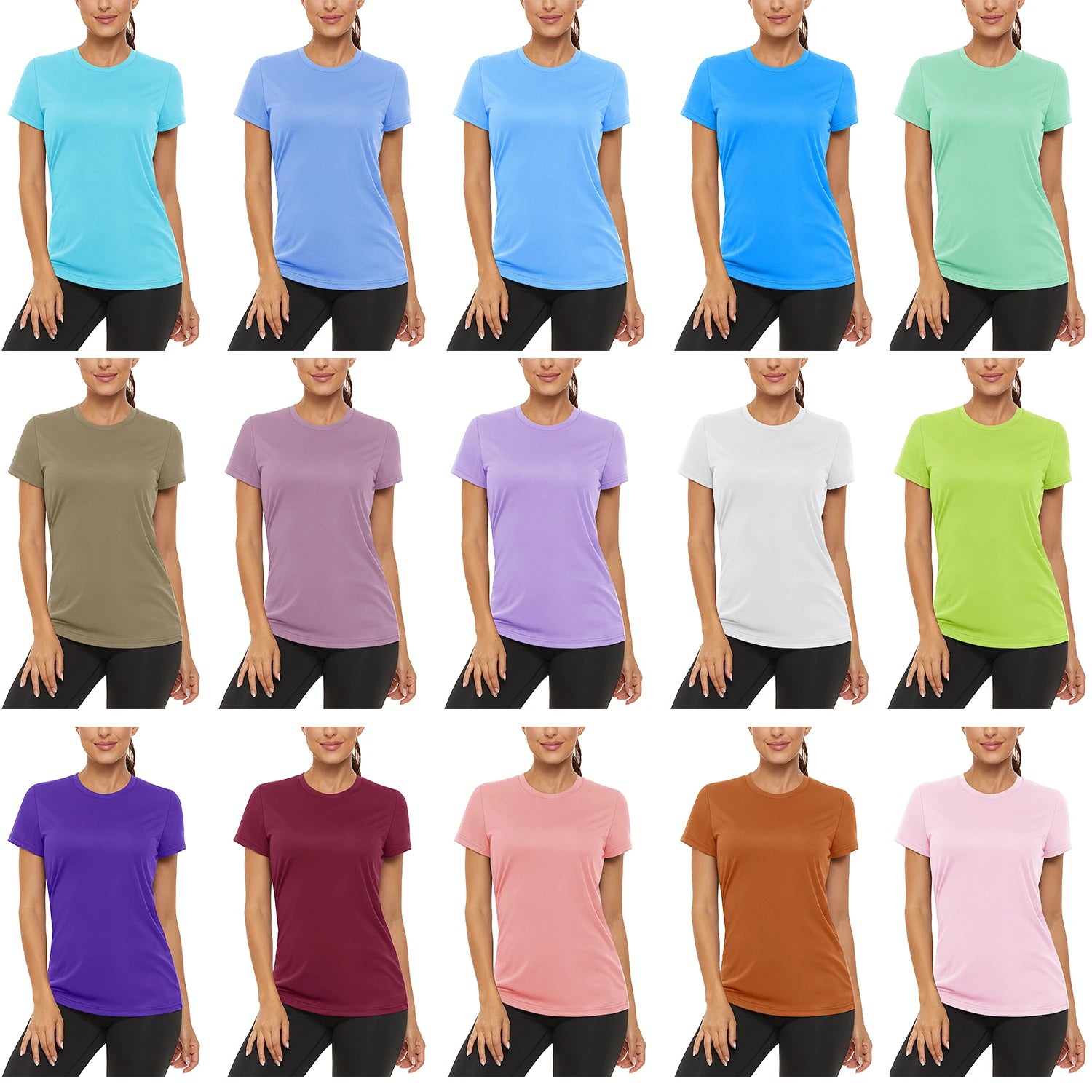 Summer Casual T-shirts UPF 50+ Quick Dry Womens Skin Sun Protection T-shirt Outdoor Running Swim Athletic T shirts Tops - The Clothing Company Sydney