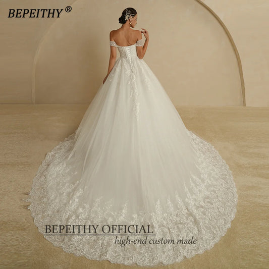 Princess Sweetheart Wedding Dress Ivory Glitter Skirt Sleeveless Court Train Vintage Bride Bridal Ball Gown - The Clothing Company Sydney