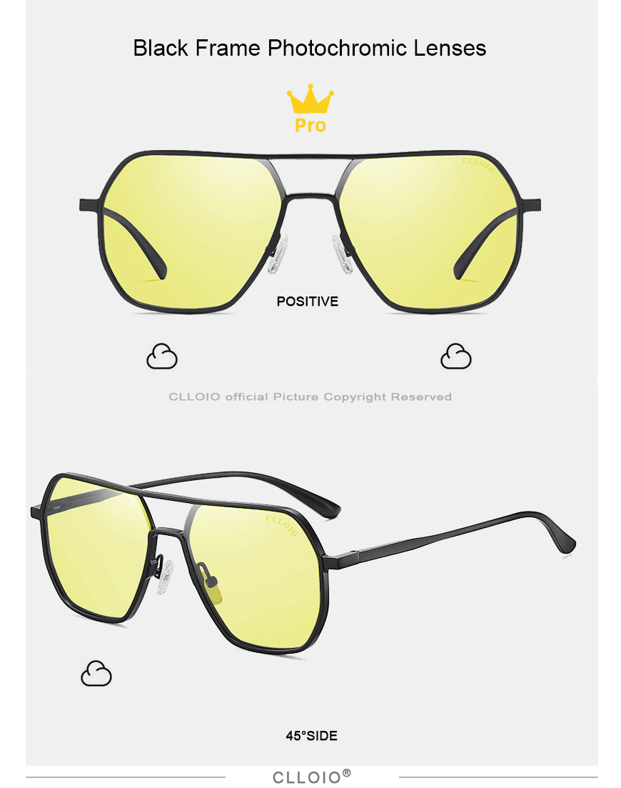 Fashion Aluminum Photochromic Sunglasses Men Women Polarised Sun Glasses Chameleon Anti-glare Driving Sunglasses - The Clothing Company Sydney