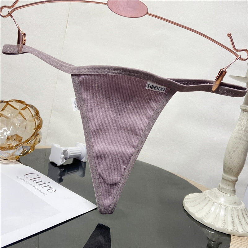 3 Piece Women's Cotton Mix Panties Low Rise Adjustable Waist G-String Thongs Seamless Bikini Underwear Lingerie The Clothing Company Sydney