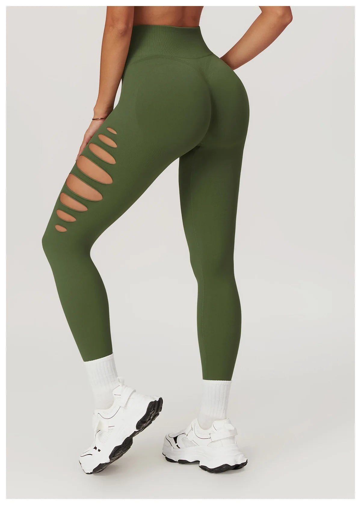 Seamless High-Waist Yoga Leggings – Hollow-Out Push-Up Workout Tights for Women - The Clothing Company Sydney