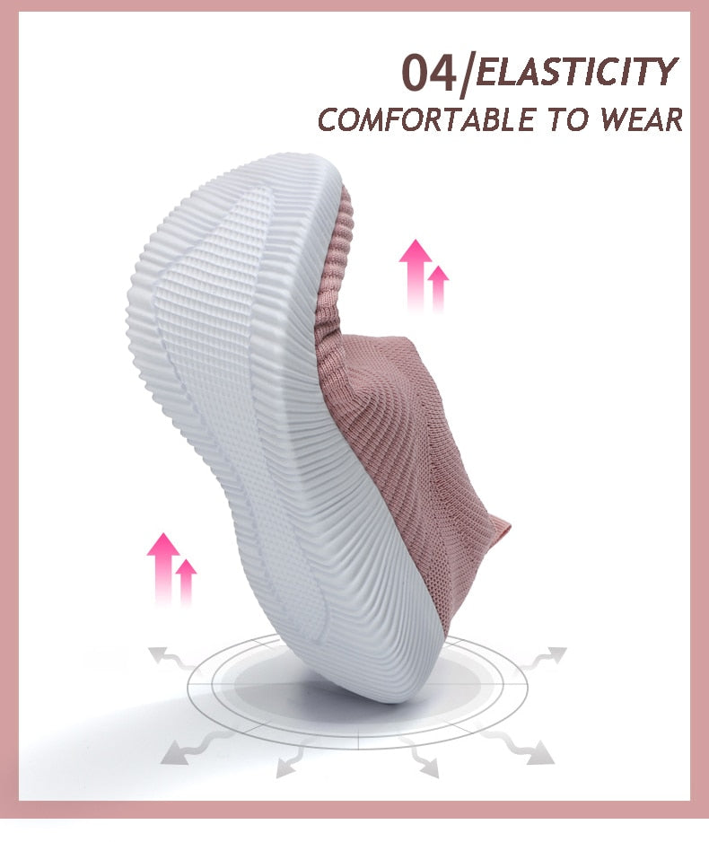 Women's Vulcanized Shoes Slip On Flats Shoes Female Loafers Walking Breathable Sneakers Trainers Ladies Shoes The Clothing Company Sydney