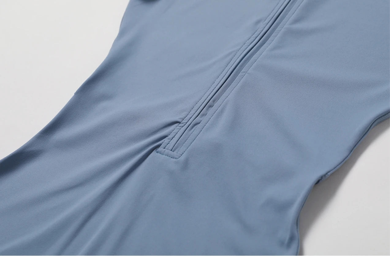One-piece yoga suit with stand up collar half zipper Short Sleeved fitness jumpsuit Sportswear Playsuit - The Clothing Company Sydney